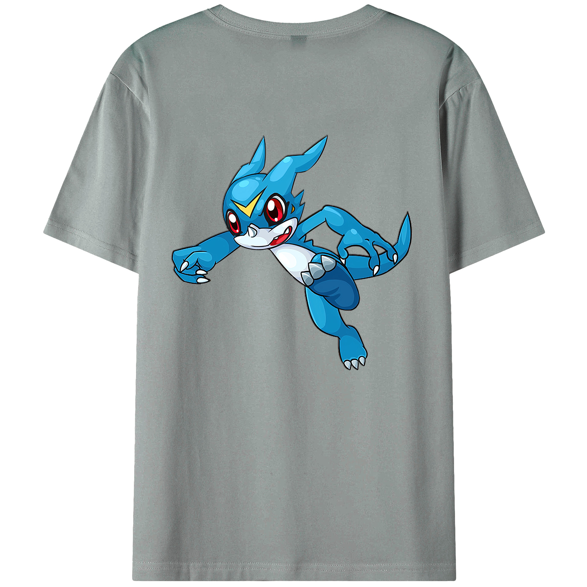（画像用） Digimon デジタルモンスター/デジモン 綿100％ メンズ半袖Tシャツ（バックプリント） 通気性